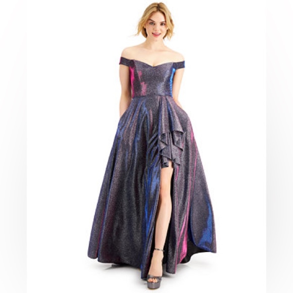 SOLD Blondie Nites Junior Prom Sparkle Off the Shoulder Dress - Size 13